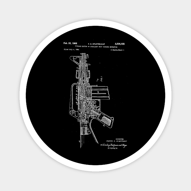 M16 Patent (white) Magnet by Big Term Designs